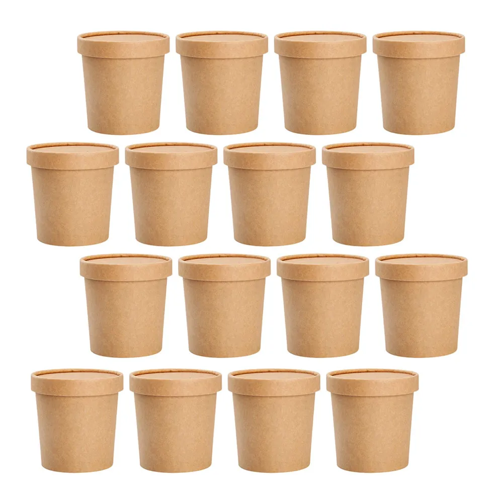 50Sets Kraft Paper Soup Cups with Lids Leak Proof Disposable Porridge Cups for Hot Soup Cold Ice Cream Dessert Pudding Mousse
50Sets Kraft Paper Soup Cups with Lids Leak Proof Disposable Porridge Cups for Hot Soup Cold Ice Cream Dessert Pudding Mousse
