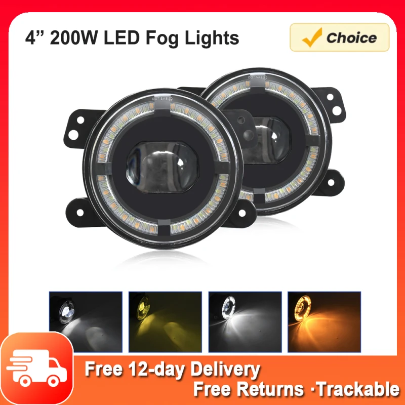 4 Inch 200W LED Fog Lights Car LED Fog Lights 20000LM Driving Bumper Lights Waterproof Replacement for Jeep Wrangler Off Road
4 Inch 200W LED Fog Lights Car LED Fog Lights 20000LM Driving Bumper Lights Waterproof Replacement for Jeep Wrangler Off Road