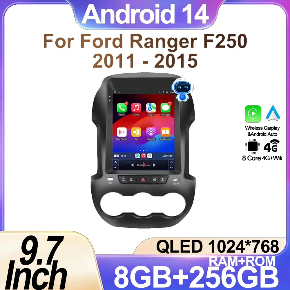 2 Din Car Radio 9.7" Android 14 For Ford Ranger F250 2011 - 2015 Multimedia Player Stereo Navigation Carplay Auto Head Unit
2 Din Car Radio 9.7" Android 14 For Ford Ranger F250 2011 - 2015 Multimedia Player Stereo Navigation Carplay Auto Head Unit