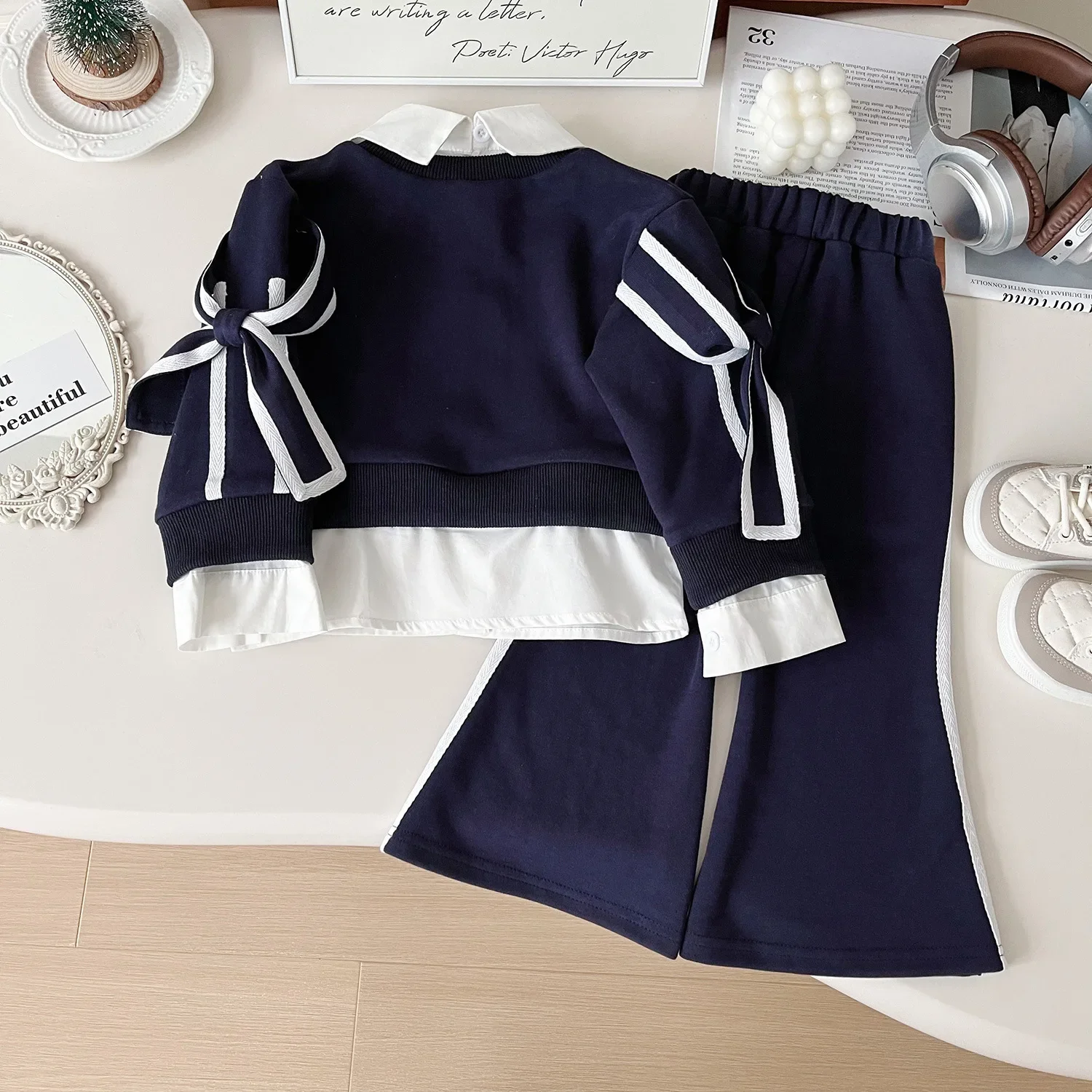 Fashion Kids Children Birthday Casual Clothes Baby Girls Spring Autumn Clothing Set Big Bow Patchwork Tops Jackets+long Pants
Fashion Kids Children Birthday Casual Clothes Baby Girls Spring Autumn Clothing Set Big Bow Patchwork Tops Jackets+long Pants