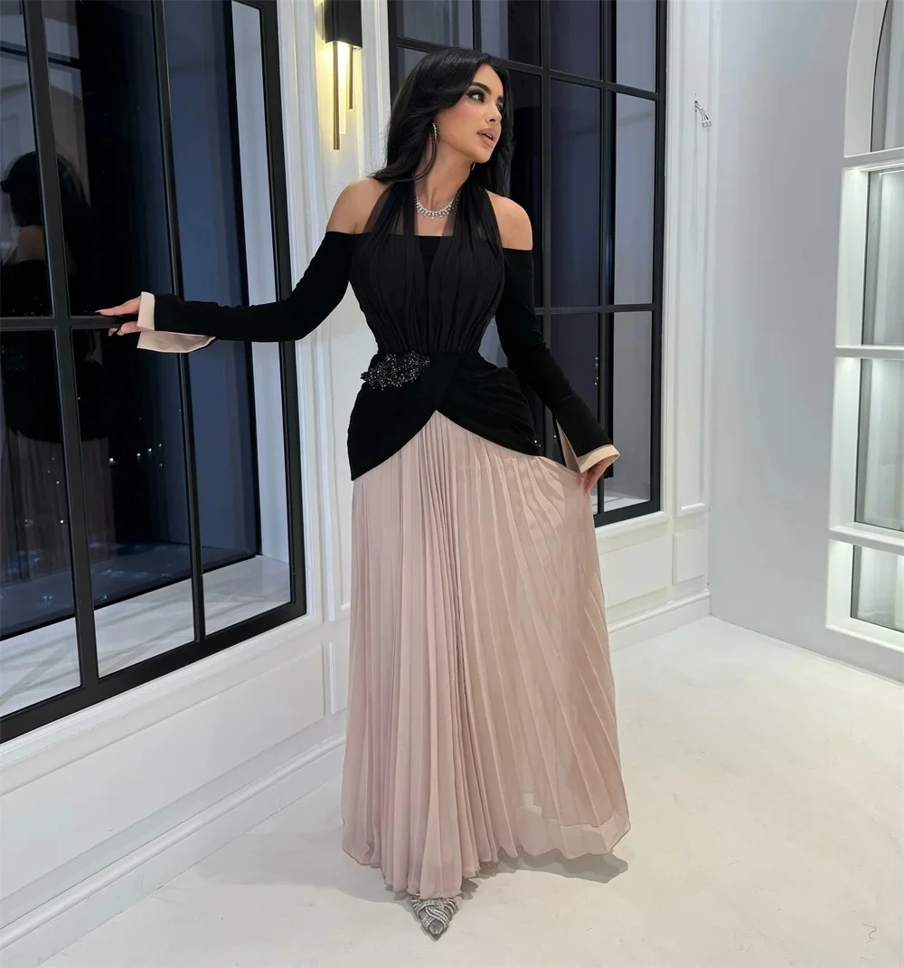 Black Beaded Long Sleeves Bespoke Occasion Gown Evening Dresses Prom Pastrol Unisex Jersey Retro Dubai Saudi Arabic Customized
Black Beaded Long Sleeves Bespoke Occasion Gown Evening Dresses Prom Pastrol Unisex Jersey Retro Dubai Saudi Arabic Customized