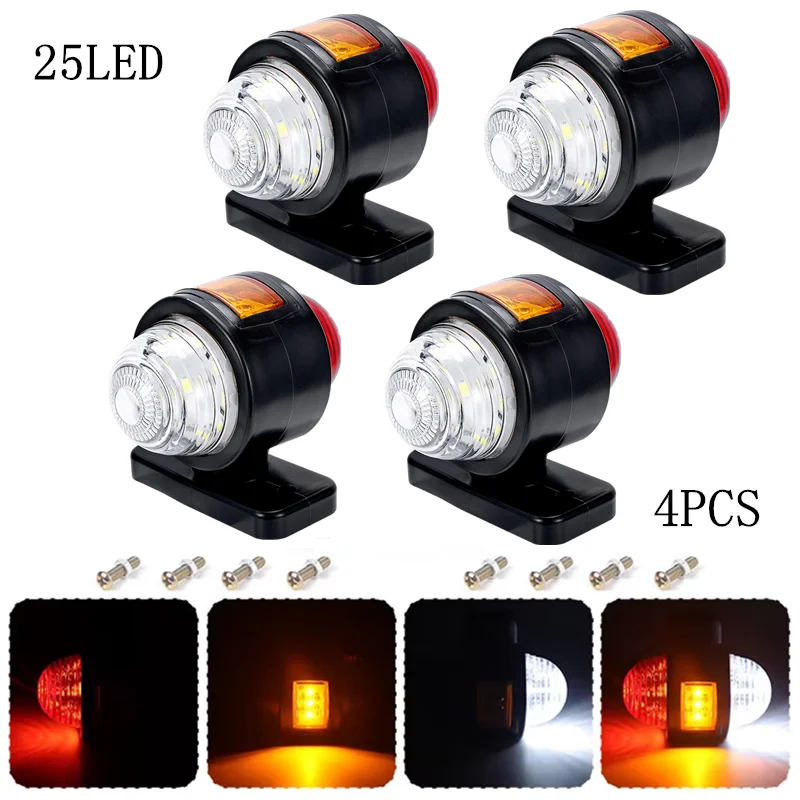 4PCS Trailer Lights Truck Outline Side lights 25LED Caravan Side Marker Signal Lamp 12V 24V Lorry Van LED Rear Pilots lights
4PCS Trailer Lights Truck Outline Side lights 25LED Caravan Side Marker Signal Lamp 12V 24V Lorry Van LED Rear Pilots lights