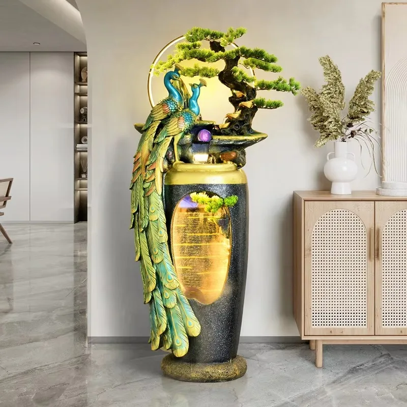 Peacock Flowing Water Ornament New Chinese Fountain Living Room Entrance TV Cabinet Floor To Ceiling Decoration
Peacock Flowing Water Ornament New Chinese Fountain Living Room Entrance TV Cabinet Floor To Ceiling Decoration