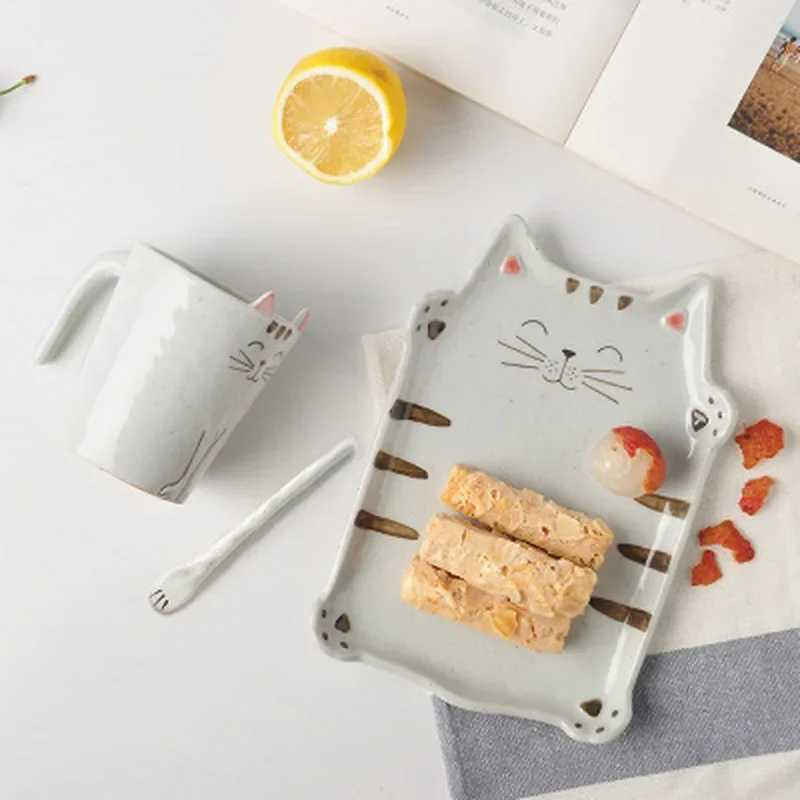 Cartoon Cat Plate Korean Handmade Ceramic Dish Cup Steak Breakfast Home Kitchen Supplies Pottery Salad Coffee Mug Tableware
Cartoon Cat Plate Korean Handmade Ceramic Dish Cup Steak Breakfast Home Kitchen Supplies Pottery Salad Coffee Mug Tableware