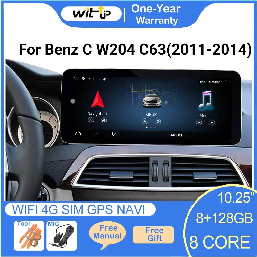 Wit-Up10.25" Touchscreen For MercedesC W204 Car Stereo Upgrade Radio Android 13GPS Navi CarPlay Autoradio Car Accessories Tools
Wit-Up10.25" Touchscreen For MercedesC W204 Car Stereo Upgrade Radio Android 13GPS Navi CarPlay Autoradio Car Accessories Tools