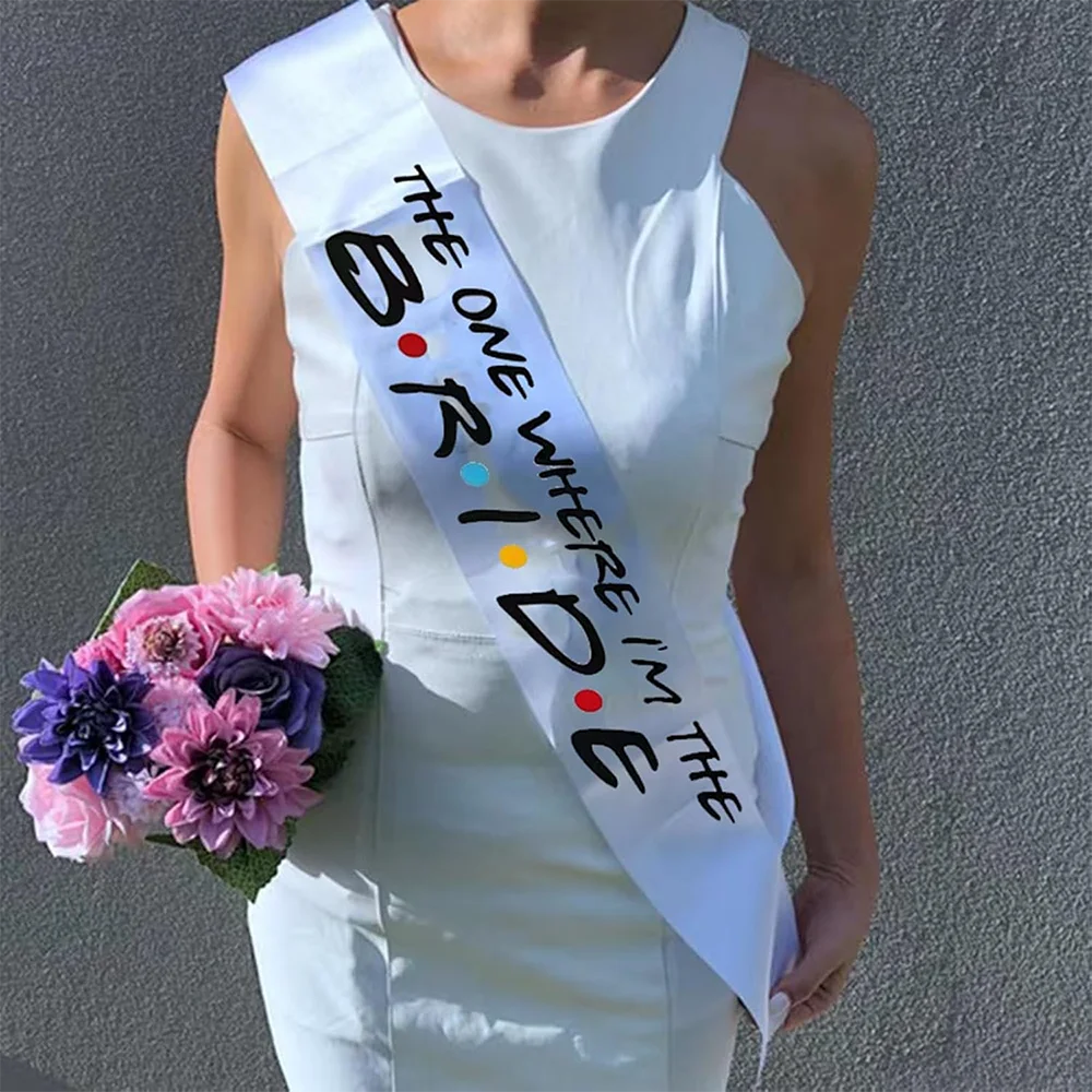 Bride to be Sash The one Where I'm The Bride Sash Friends Satin for Bachelorette Weekend Party Bridal Shower Decor Photo Prop
Bride to be Sash The one Where I'm The Bride Sash Friends Satin for Bachelorette Weekend Party Bridal Shower Decor Photo Prop