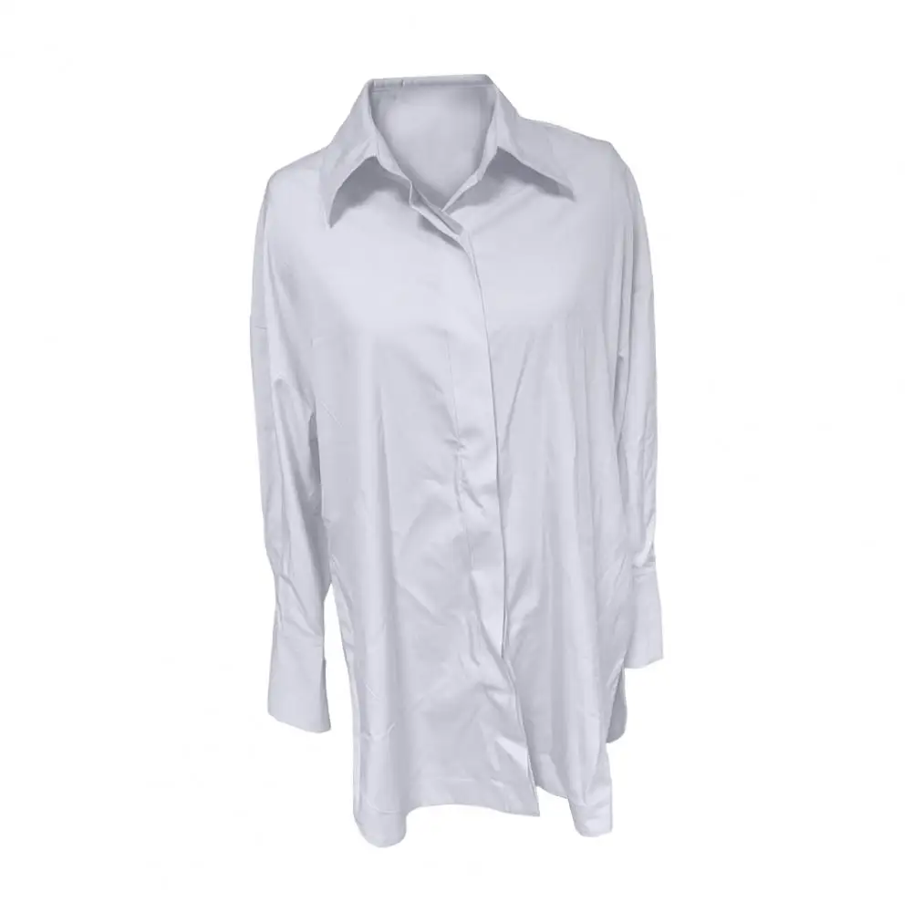 Women Fashion Lapel Collar Single Breasted With Pockets Blouses Female Casual Long Sleeves Rivet Decoration Shirt
Women Fashion Lapel Collar Single Breasted With Pockets Blouses Female Casual Long Sleeves Rivet Decoration Shirt