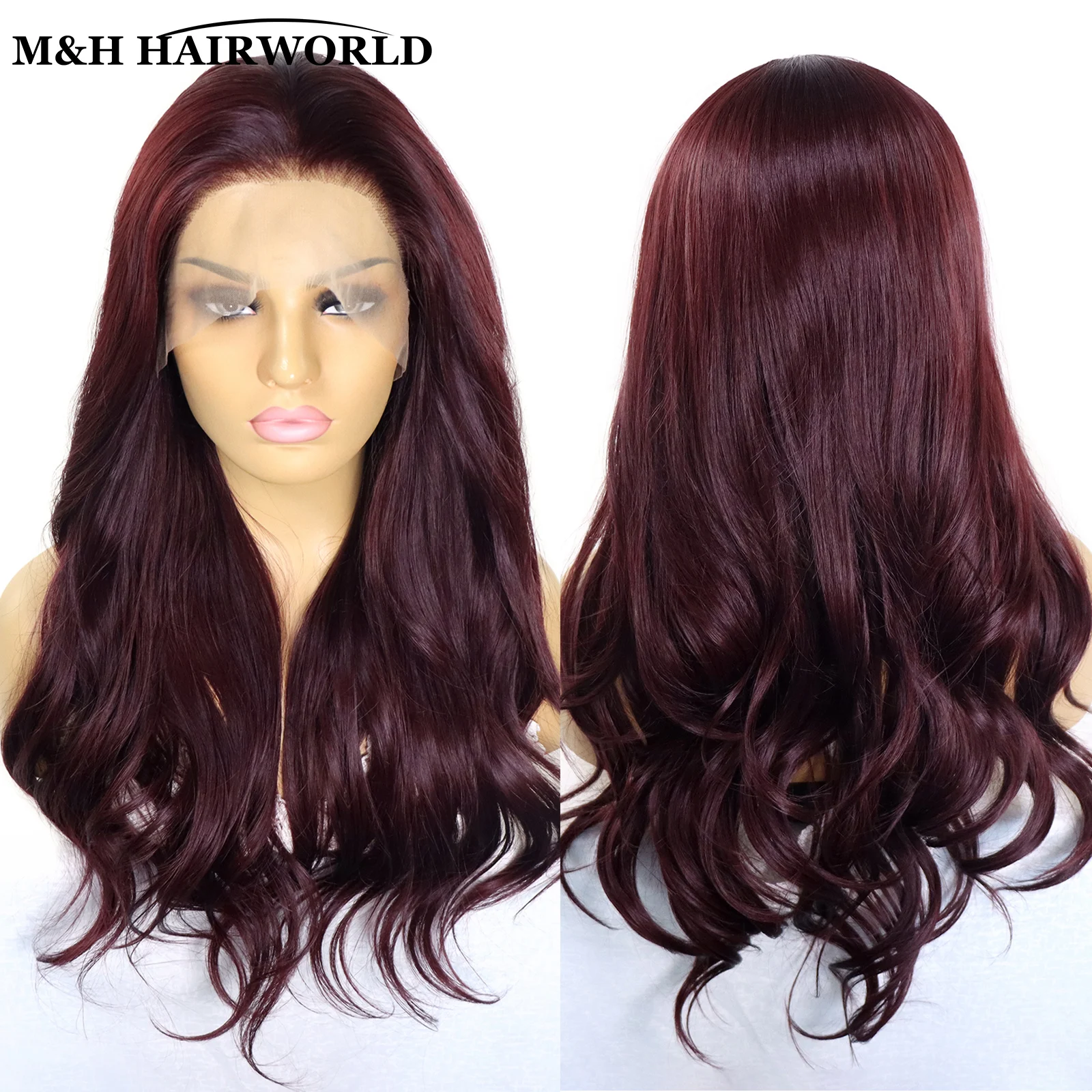 99J Burgundy Color Natural Wavy 13x3 Synthetic Lace Front Wigs for Black Women 26 Inch Long Body Wave Lace Frontal Wig Daily Use
99J Burgundy Color Natural Wavy 13x3 Synthetic Lace Front Wigs for Black Women 26 Inch Long Body Wave Lace Frontal Wig Daily Use