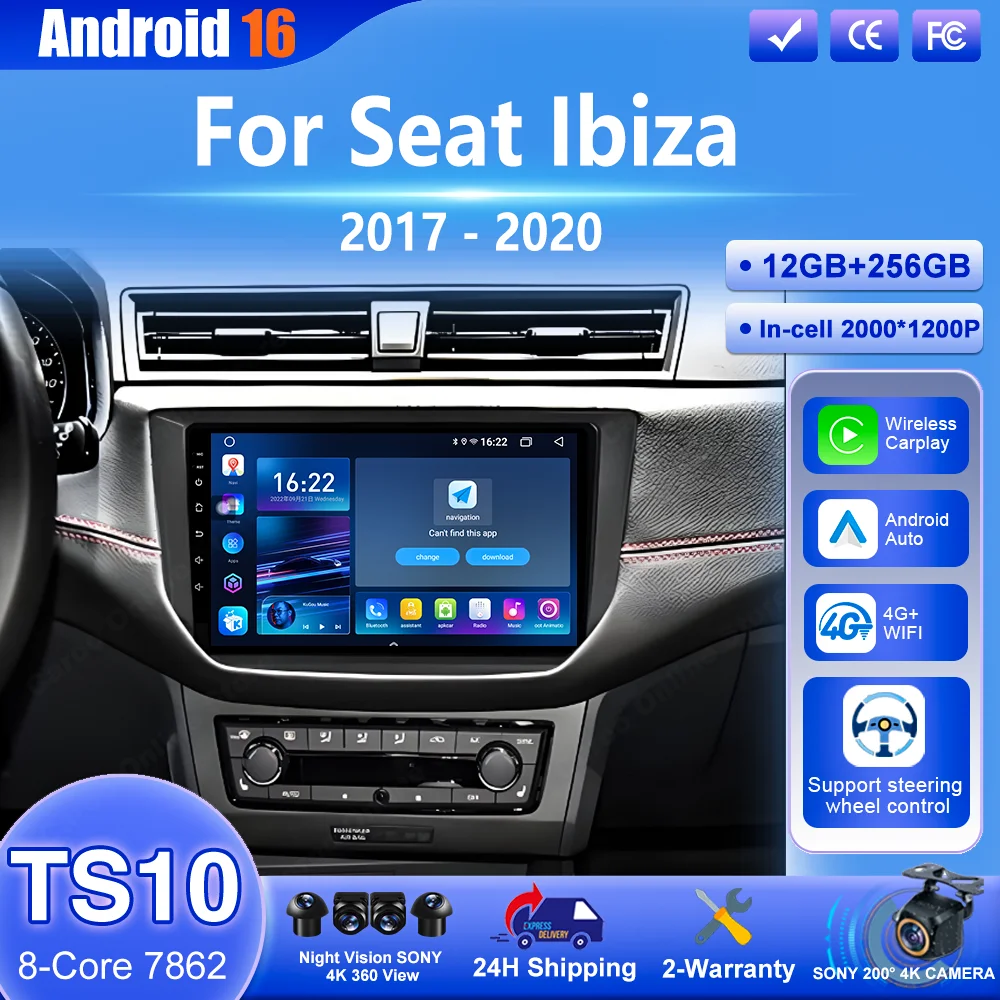 Android 16 Carpaly Radio For Seat Ibiza 2017 2018 2019 2020 Auto Multimedia Video Player Touch Screen 4G WIFI BT GPS Navigation
Android 16 Carpaly Radio For Seat Ibiza 2017 2018 2019 2020 Auto Multimedia Video Player Touch Screen 4G WIFI BT GPS Navigation