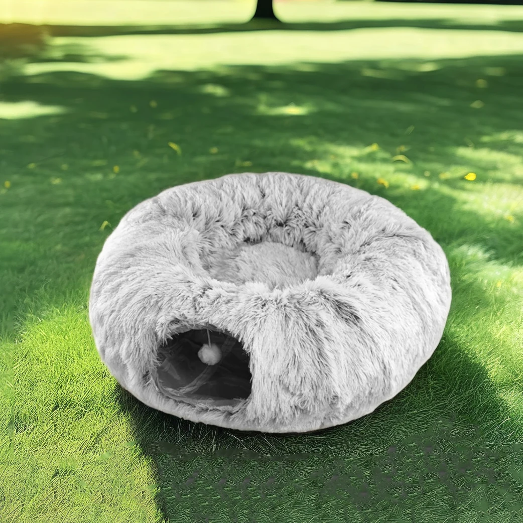 Long Fur Collapsible Foldable Cat Tunnel Bed Soft Plush Pet Nest Tunnel House with Central Mat for Cats
Long Fur Collapsible Foldable Cat Tunnel Bed Soft Plush Pet Nest Tunnel House with Central Mat for Cats