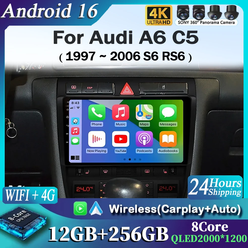Android 15 Car Autoradio Multimedia Video Player for Audi A6 C5 1997-2006 S6 RS6 GPS Stereo Audio Wireless Carplay Head Unit
Android 15 Car Autoradio Multimedia Video Player for Audi A6 C5 1997-2006 S6 RS6 GPS Stereo Audio Wireless Carplay Head Unit