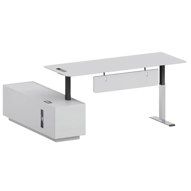 Motor lift simple modern steel frame supervisor table furniture office table and chair combination
Motor lift simple modern steel frame supervisor table furniture office table and chair combination