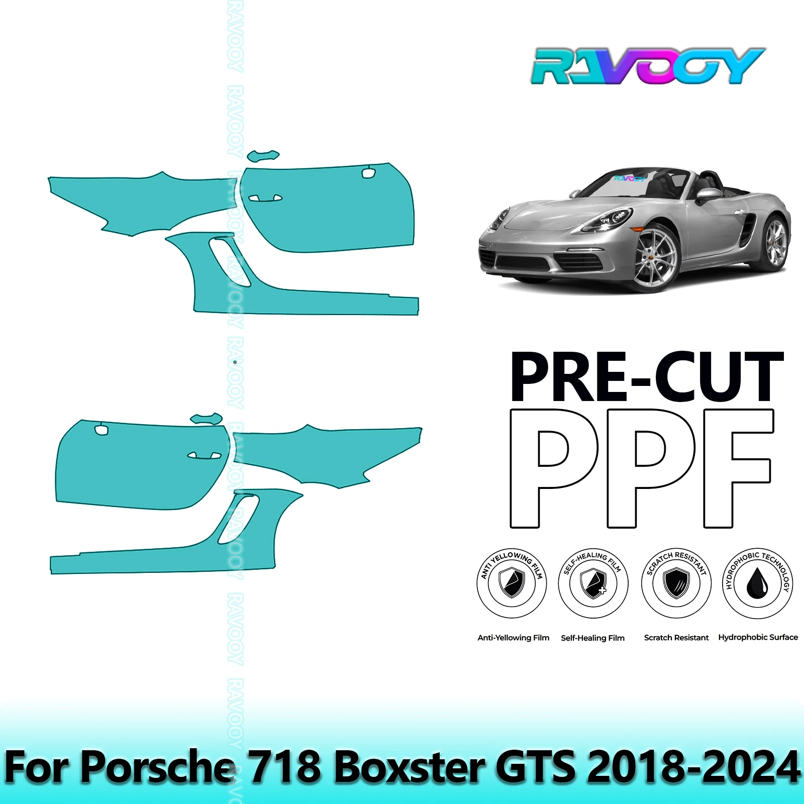 For Porsche 718 Boxster GTS 2018-2024 8.5mil Clear Matte Pre-Cut PPF Door & A/B Pillar Kit TPU Paint Protection Film Set
For Porsche 718 Boxster GTS 2018-2024 8.5mil Clear Matte Pre-Cut PPF Door & A/B Pillar Kit TPU Paint Protection Film Set