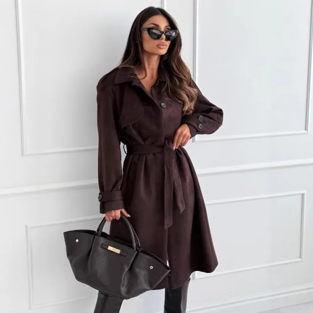 Elegant Belted Wrap Coat With Stand Collar For Women Autumn Winter New Arrival Fashionable Outerwear
Elegant Belted Wrap Coat With Stand Collar For Women Autumn Winter New Arrival Fashionable Outerwear