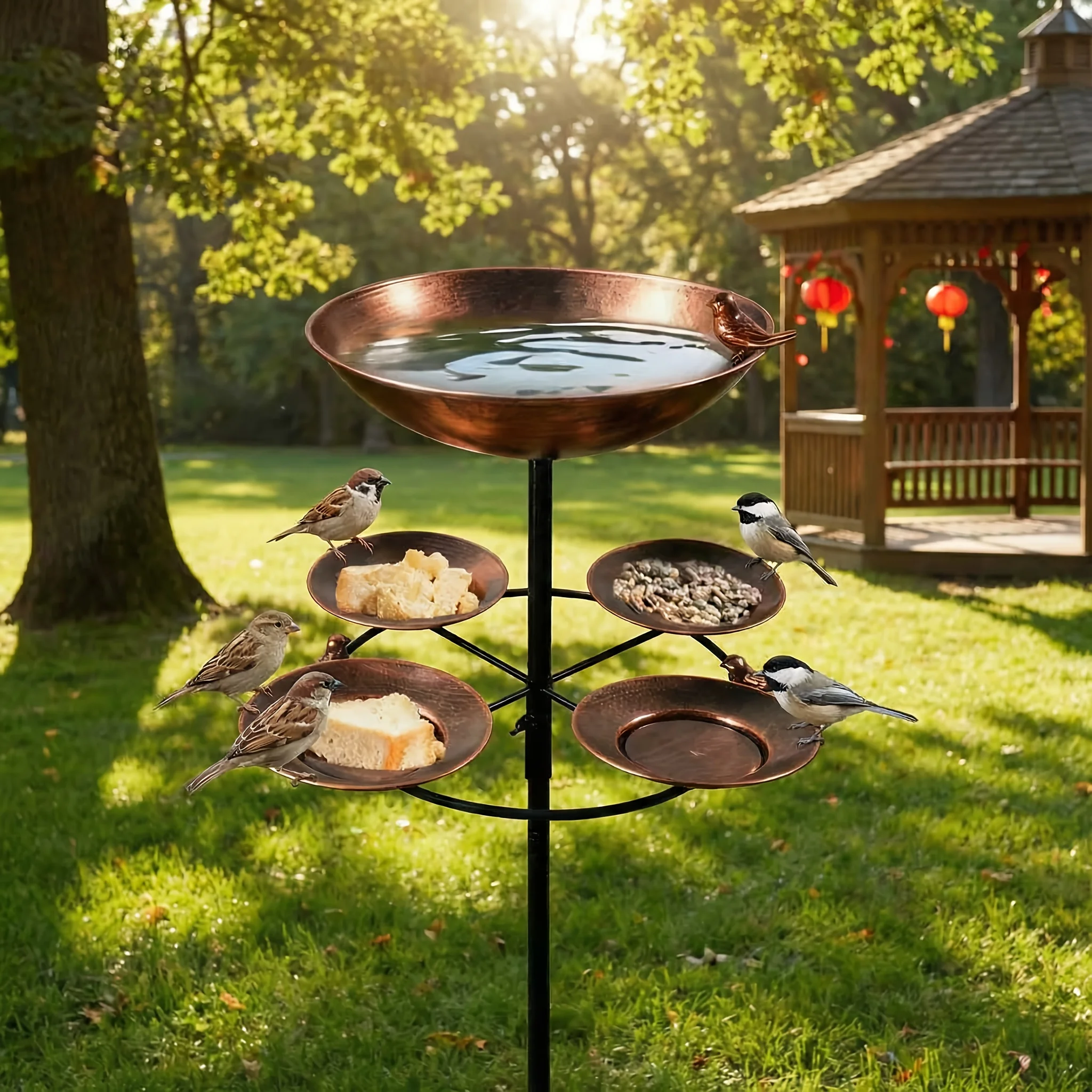 Garden Outdoor Multi Functional Heavy Duty Double Layer Bird Bath, 4-In-1 Bird Bath Feeding Tray, Four Season Universal Ornament, Courtyard Decoration, Easy to Install And Clean, Outdoor Garden Decoration, Multi Functional Bird Feeding Device
Garden Outdoor Multi Functional Heavy Duty Double Layer Bird Bath, 4-In-1 Bird Bath Feeding Tray, Four Season Universal Ornament, Courtyard Decoration, Easy to Install And Clean, Outdoor Garden Decoration, Multi Functional Bird Feeding Device