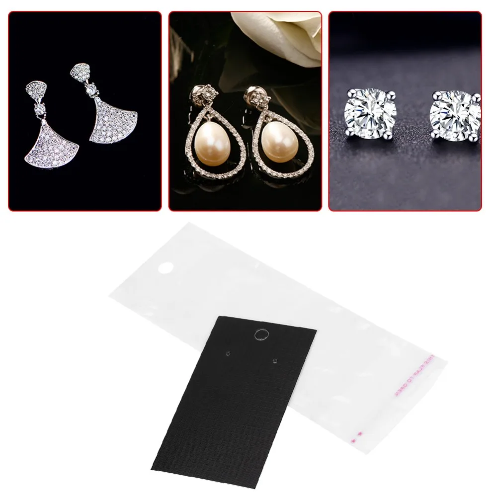 100pcs Black Earring Display Cards Plastic Rectangle Jewelry Display Cards Self Adhesive Bags Paper Jewelry Packaging Supplies
100pcs Black Earring Display Cards Plastic Rectangle Jewelry Display Cards Self Adhesive Bags Paper Jewelry Packaging Supplies