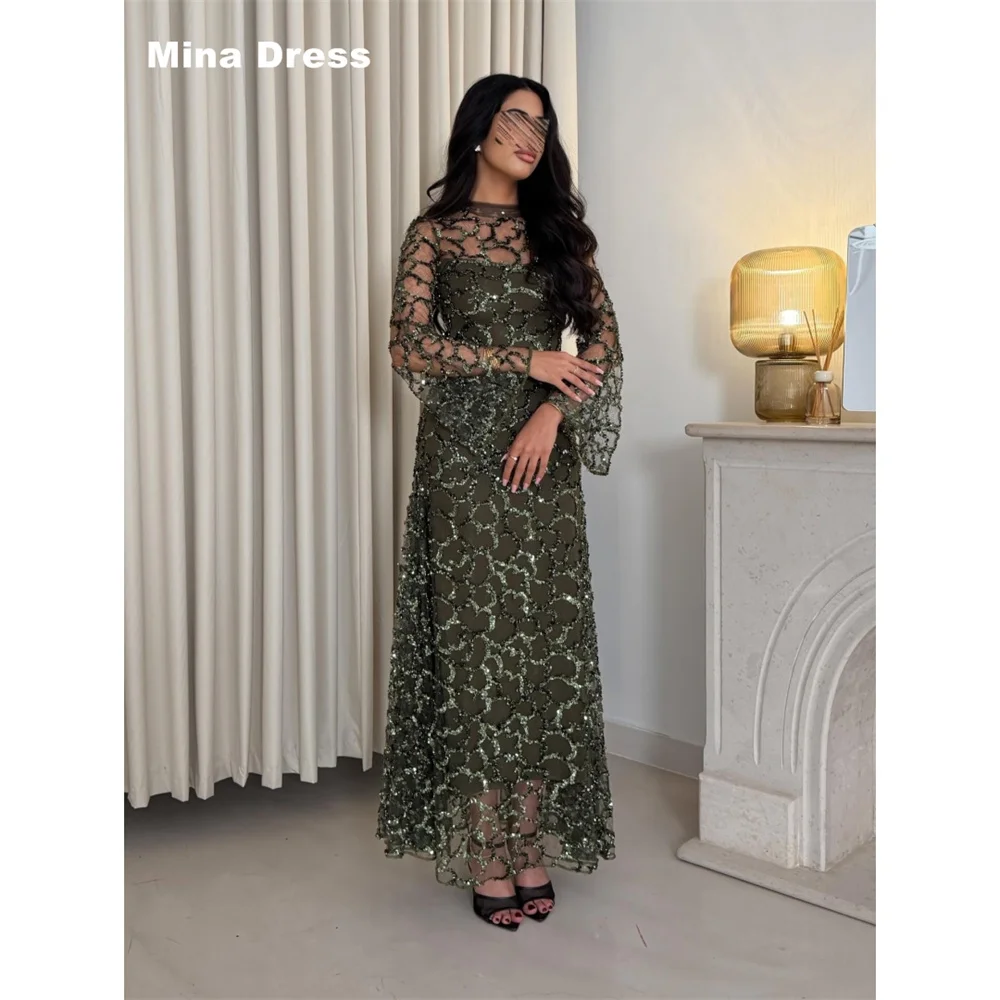 Mina Customized Sequins. Long Sleeves Luxury Party Dress Round Neck Luxurious Evening Dresses for Special Occasions Elegant Prom
Mina Customized Sequins. Long Sleeves Luxury Party Dress Round Neck Luxurious Evening Dresses for Special Occasions Elegant Prom