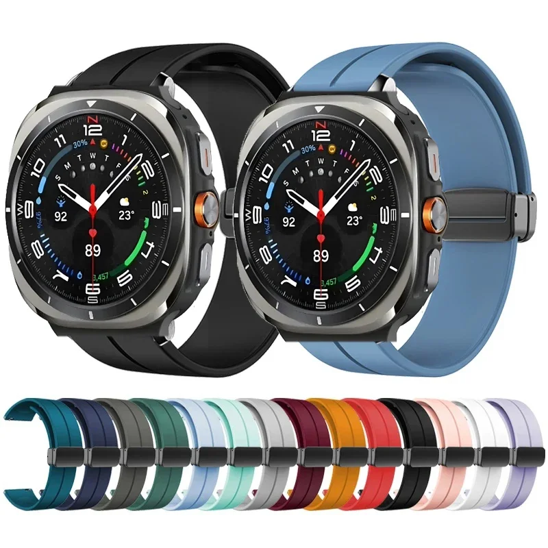 Magnetic Folding Buckle Band for Samsung Galaxy Watch Ultra 47mm Silicone Strap for Galaxy Watch 7 Ultra Watchband Bracelet
Magnetic Folding Buckle Band for Samsung Galaxy Watch Ultra 47mm Silicone Strap for Galaxy Watch 7 Ultra Watchband Bracelet