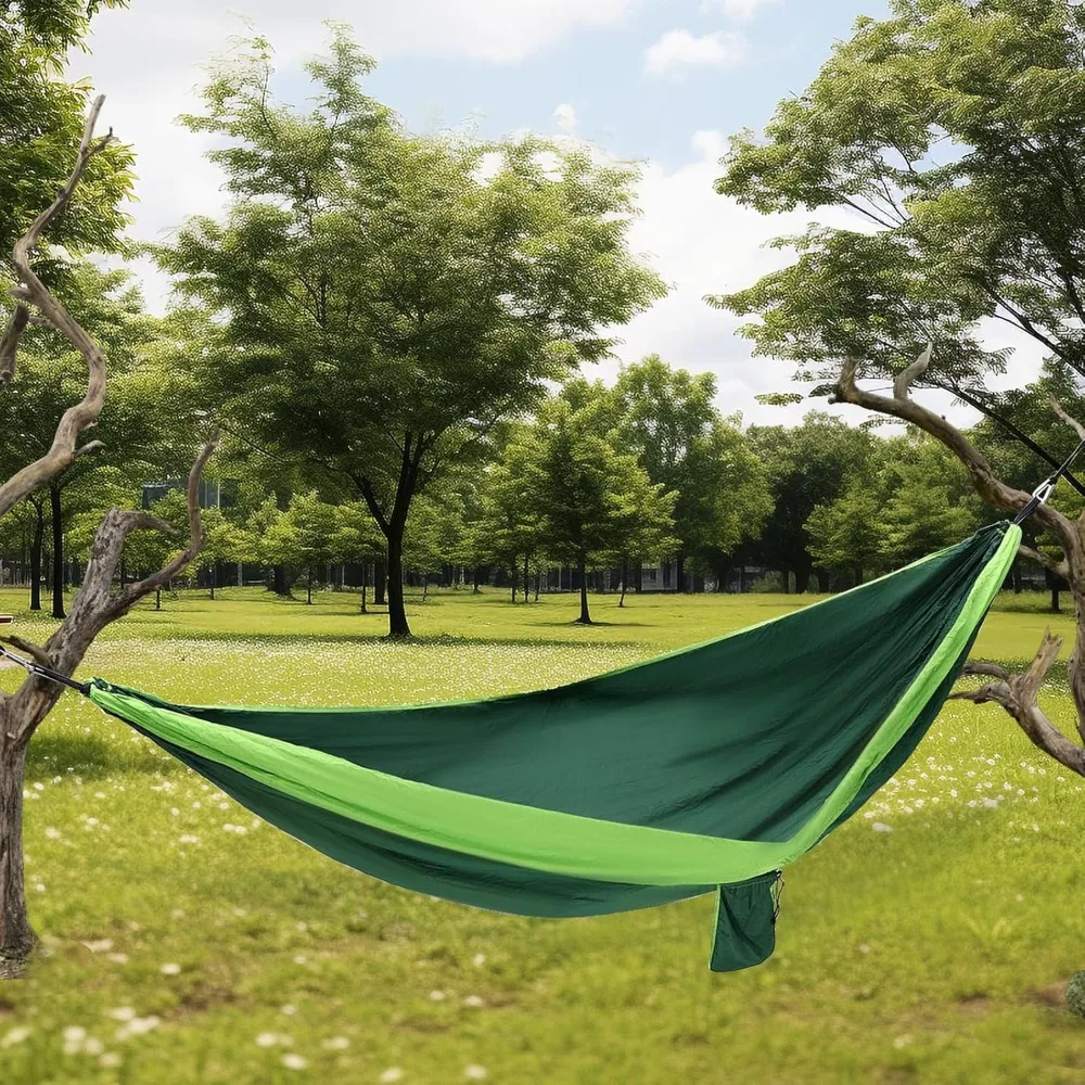 Camping Hammock Portable Nylon Travel Hammocks with Two Tree Straps Single or Double Nylon for Outdoor (Green)
Camping Hammock Portable Nylon Travel Hammocks with Two Tree Straps Single or Double Nylon for Outdoor (Green)