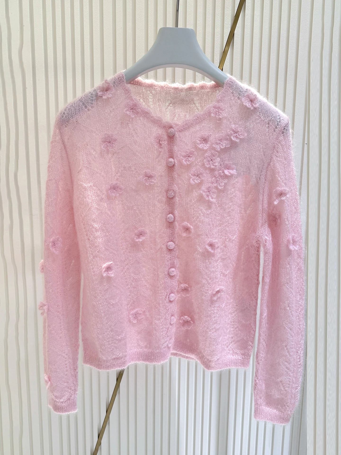 Sweet Pink Knitted Hollow out Hook Flower Cardigan Top Women's Premium Spring Summer Fashion Soft Medium Thickness Long Sleeve
Sweet Pink Knitted Hollow out Hook Flower Cardigan Top Women's Premium Spring Summer Fashion Soft Medium Thickness Long Sleeve