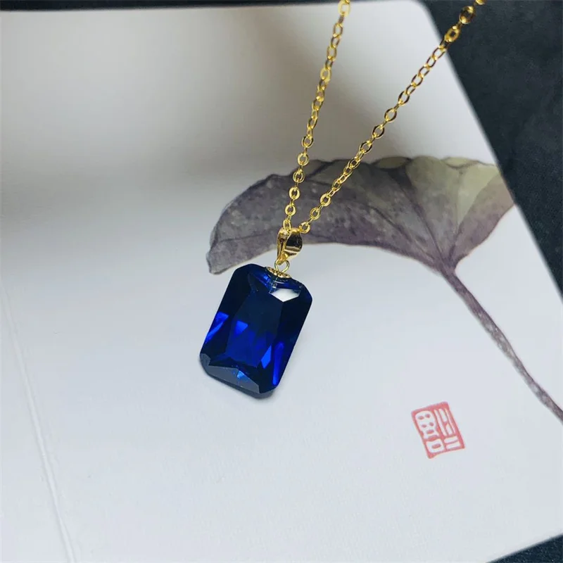 Real 18k Yellow Gold Sapphire Gemstone Necklace Pendant for Women Girl Lady Fine Anniversary Gift Wedding Party Gift Classic
Real 18k Yellow Gold Sapphire Gemstone Necklace Pendant for Women Girl Lady Fine Anniversary Gift Wedding Party Gift Classic