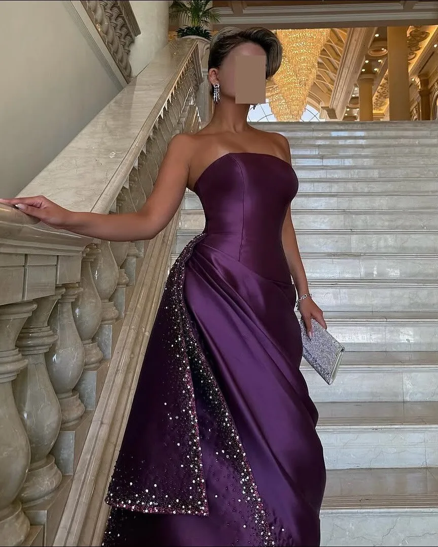 Сексуальное фиолетовое платье для выпускного вечера с медальоном по индивидуальному заказу, женское вечернее платье без бретелек с бисером, длиной до пола, платья для особых случаев
Сексуальное фиолетовое платье для выпускного вечера с медальоном по индивидуальному заказу, женское вечернее платье без бретелек с бисером, длиной до пола, платья для особых случаев