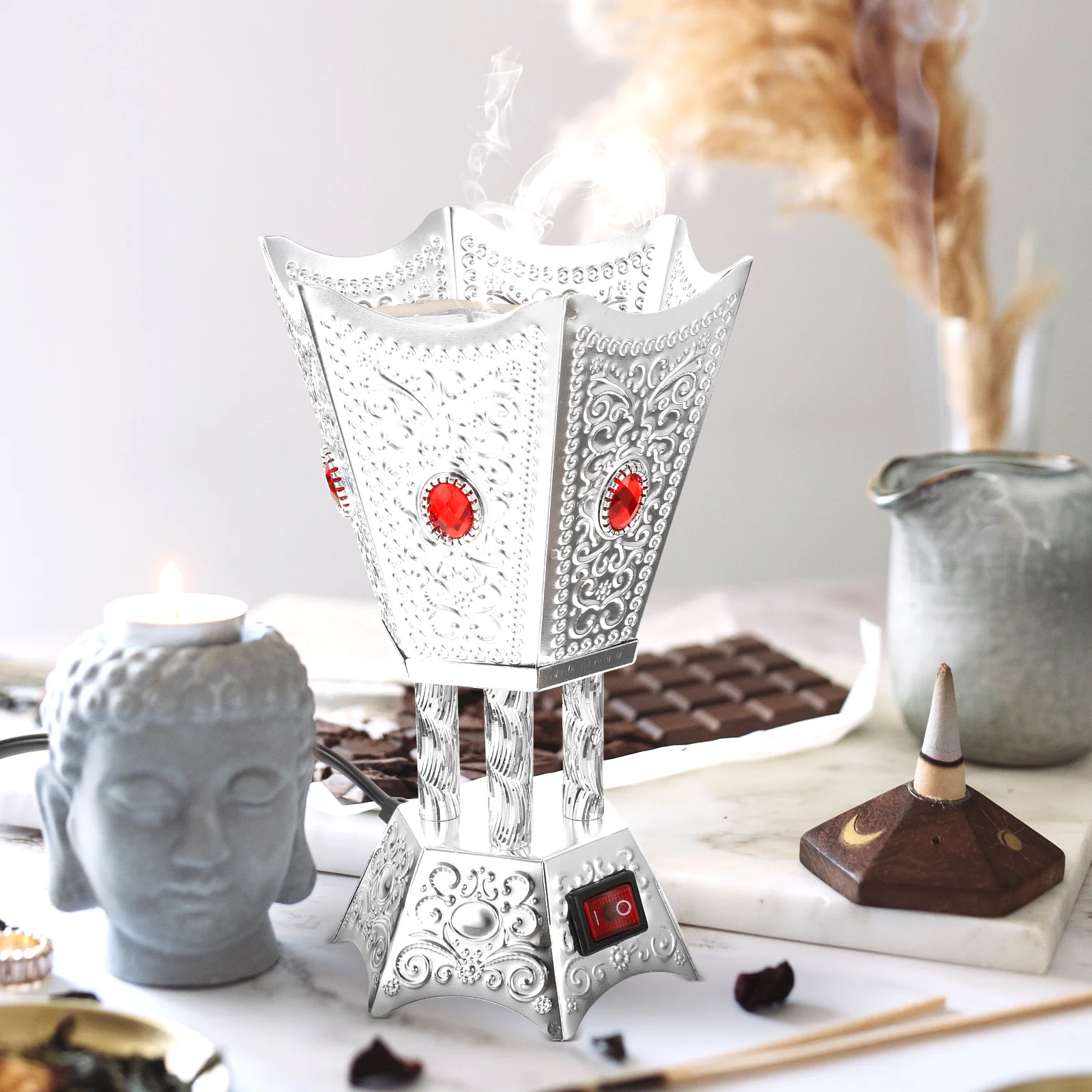Plug-in Incense Burner Aroma Decorative Burners Desktop Electric Censer Iron Retro Ornament Reusable Holder Household
Plug-in Incense Burner Aroma Decorative Burners Desktop Electric Censer Iron Retro Ornament Reusable Holder Household
