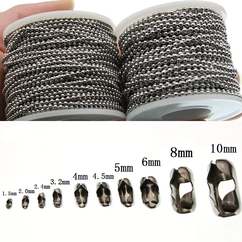 1.5 2.0 2.4 3.2 4 6 8 10mm Beaded Ball Stainless Steel Bulk Ball Bead Chains & Connector Clasp For DIY Necklace Jewelry Making
1.5 2.0 2.4 3.2 4 6 8 10mm Beaded Ball Stainless Steel Bulk Ball Bead Chains & Connector Clasp For DIY Necklace Jewelry Making