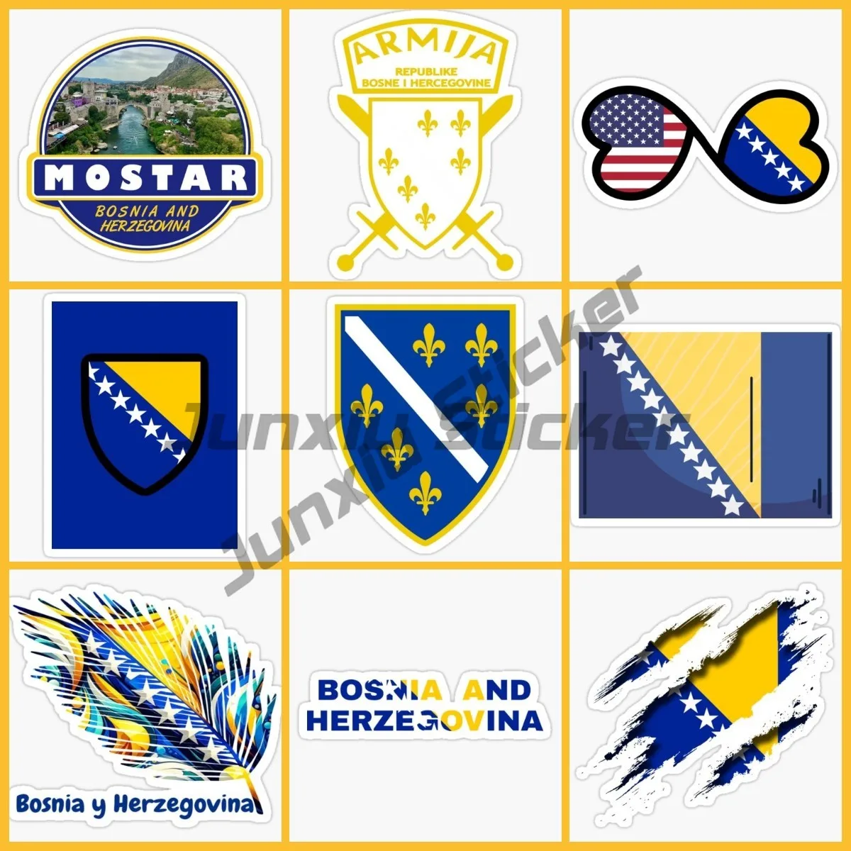 BIH Bosnia and Herzegovina Flag Emblem Car Stickers Vinyl Self Adhesive PVC Motorcycle Waterproof Windshield Car Styling Sticker
BIH Bosnia and Herzegovina Flag Emblem Car Stickers Vinyl Self Adhesive PVC Motorcycle Waterproof Windshield Car Styling Sticker