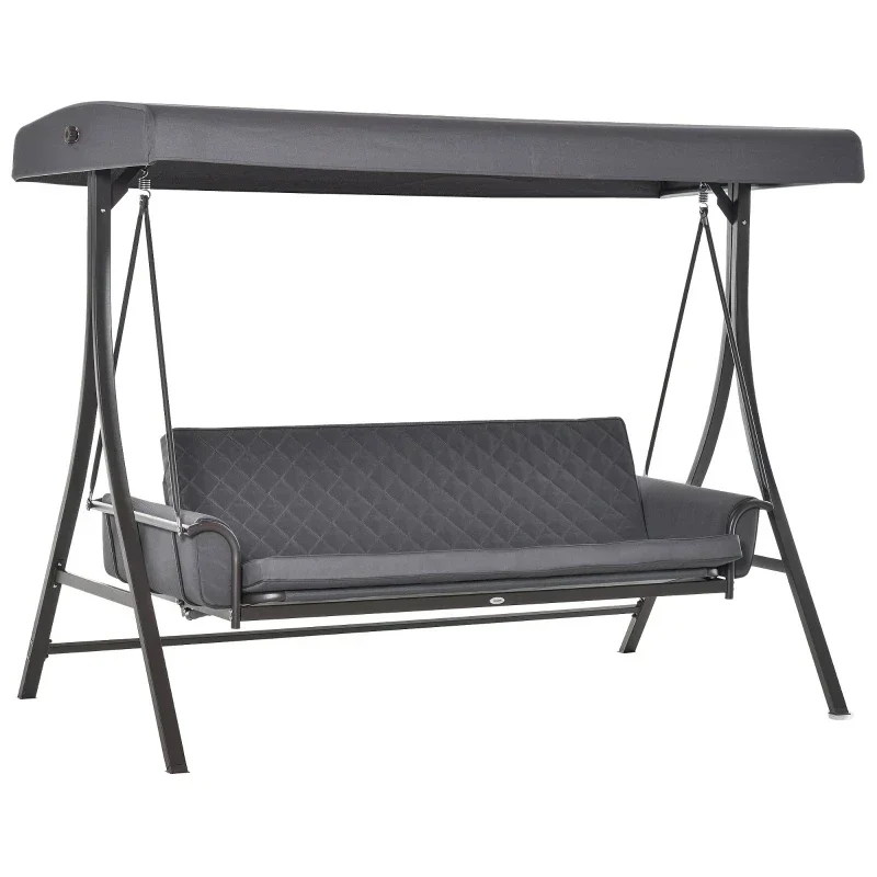 3 Person Patio Swing Chair Bench Outdoor Convertible Hammock Bed w/ Adjustable Canopy,Cushion,Pillows for Porch,Backyard,Garden
3 Person Patio Swing Chair Bench Outdoor Convertible Hammock Bed w/ Adjustable Canopy,Cushion,Pillows for Porch,Backyard,Garden