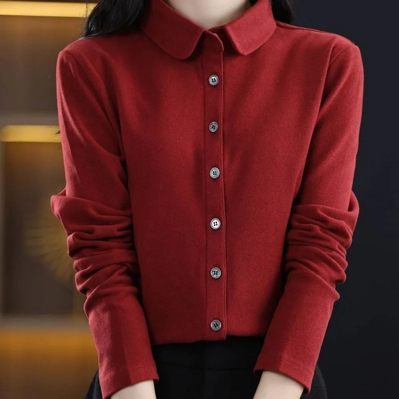 Женская рубашка Slim Fit, осенне-зимняя, новая модель, теплая базовая кофта на пуговицах, модная элегантная базовая одежда для женщин
Женская рубашка Slim Fit, осенне-зимняя, новая модель, теплая базовая кофта на пуговицах, модная элегантная базовая одежда для женщин