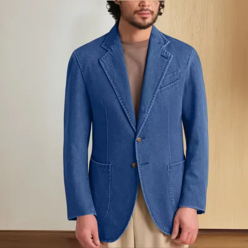 elegant Men's khaki denim jacket vintage washed Notched Lapel patch pocket casual jean Sport Coat everyday outerwear
elegant Men's khaki denim jacket vintage washed Notched Lapel patch pocket casual jean Sport Coat everyday outerwear