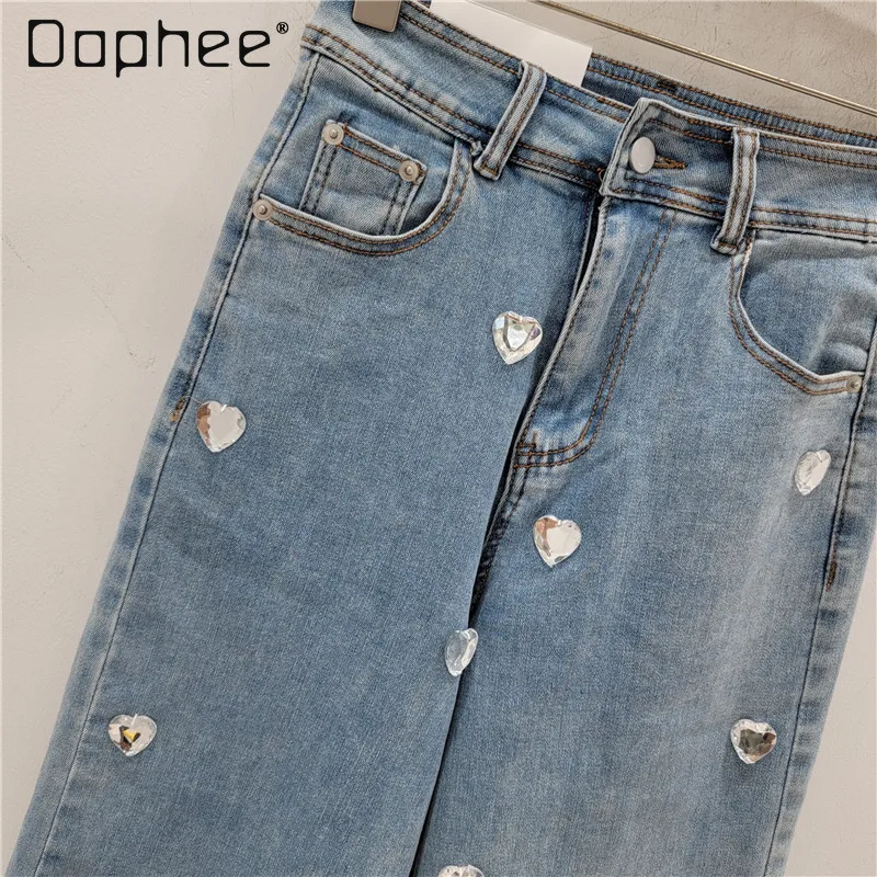 Heavy Industry Heart Shape Rhinestone Wide-Leg Pants Spring Summer New American High Street High Waist Straight Jeans for Women
Heavy Industry Heart Shape Rhinestone Wide-Leg Pants Spring Summer New American High Street High Waist Straight Jeans for Women