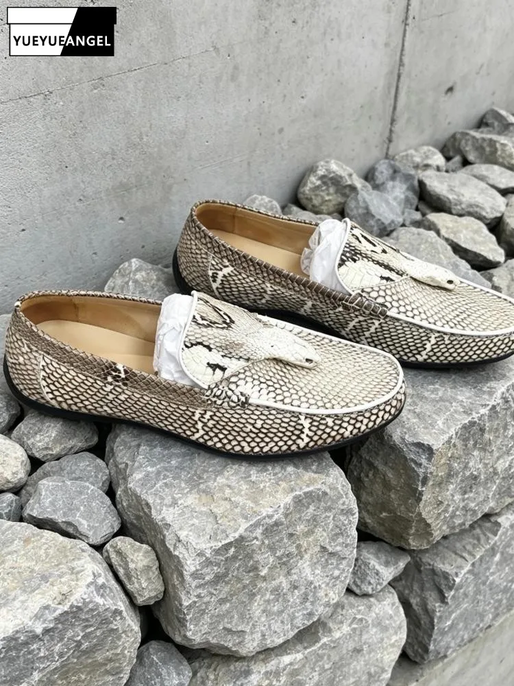 Concise Snakeskin Round Toe Platform Slip On Male Casual Shoes Handmade Genuine Leather Solid Color Height Increase Loafer
Concise Snakeskin Round Toe Platform Slip On Male Casual Shoes Handmade Genuine Leather Solid Color Height Increase Loafer