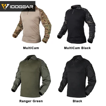 IDOGEAR 사냥 Molle Gen3 전투 전술 셔츠, 페인트볼 G3 전술 긴 소매 의류, 군사 에어소프트 멀티캠 CP 육군