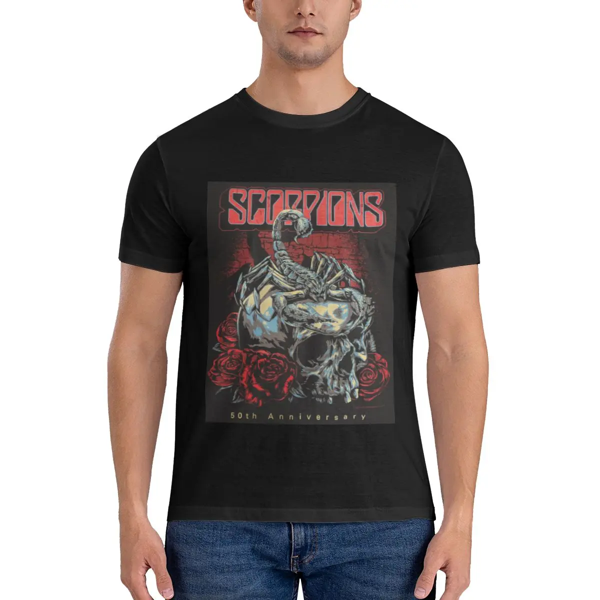 Scorpions 50th Anniversary Men's Basic Short Sleeve T-Shirt Funny Print T Shirt
Scorpions 50th Anniversary Men's Basic Short Sleeve T-Shirt Funny Print T Shirt