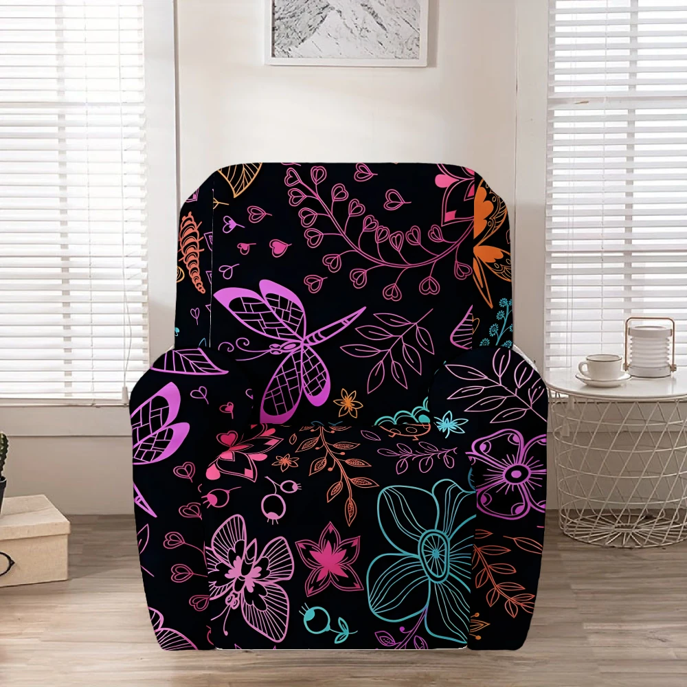 Recliner Slipcover,Neon Dragonfly Floral Print Stretch Recliner Chair Cover, Removable & Washable
Recliner Slipcover,Neon Dragonfly Floral Print Stretch Recliner Chair Cover, Removable & Washable