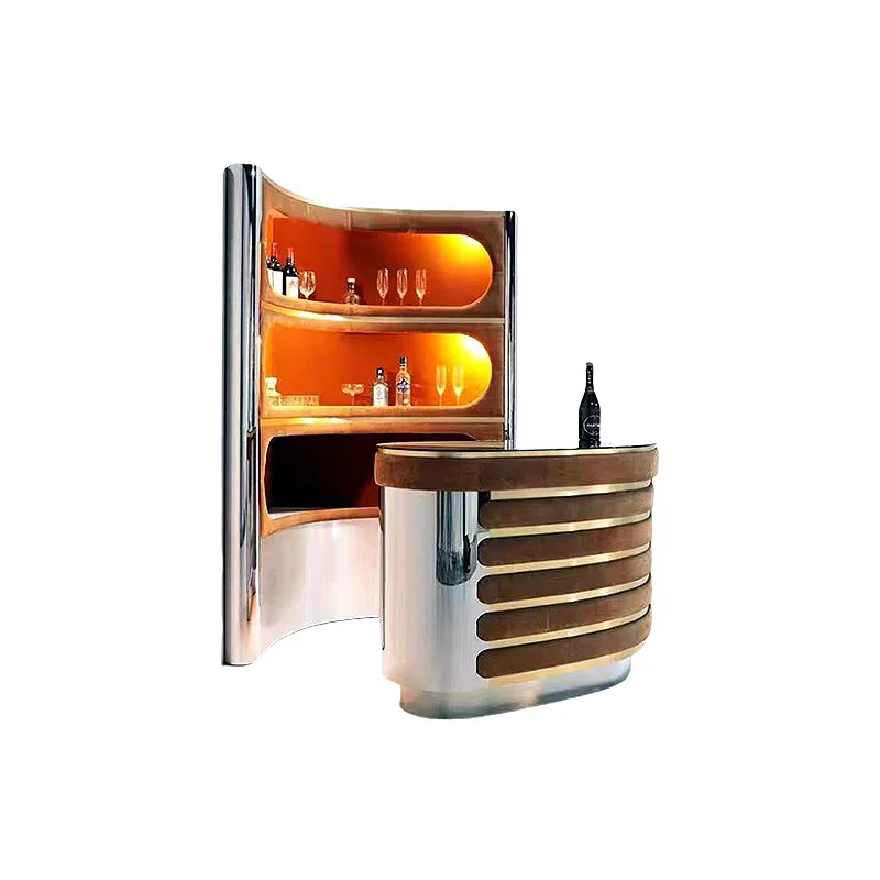 Light luxury triangular wine cabinet, suede against the wall, luxury villa designer bar counter
Light luxury triangular wine cabinet, suede against the wall, luxury villa designer bar counter