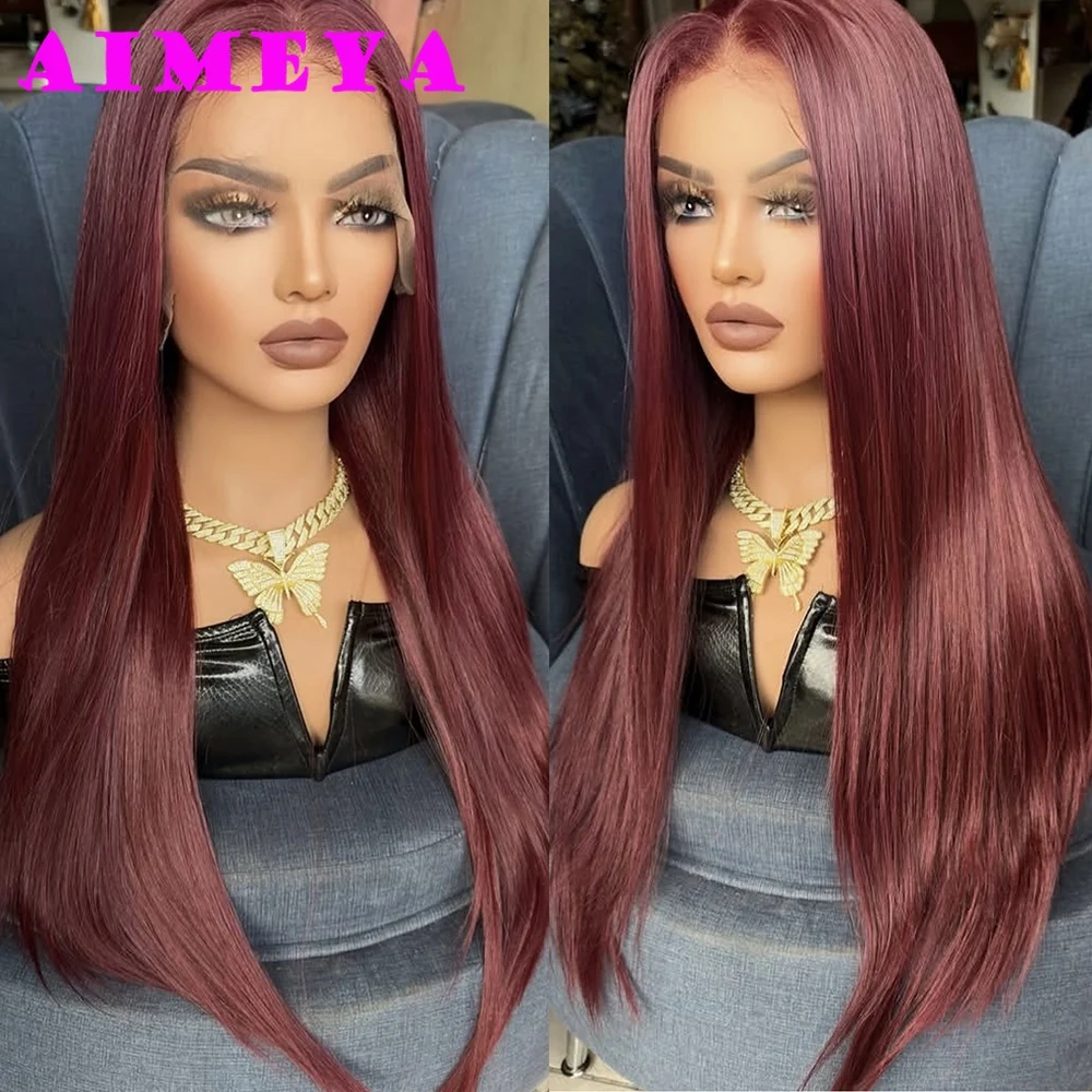 Бордовый парик с кружевной передней частью 13x4, длинные шелковистые прямые волосы, безклеевые, синтетические, смешанные оттенки винно-красного, естественный вид, для повседневной носки
Бордовый парик с кружевной передней частью 13x4, длинные шелковистые прямые волосы, безклеевые, синтетические, смешанные оттенки винно-красного, естественный вид, для повседневной носки