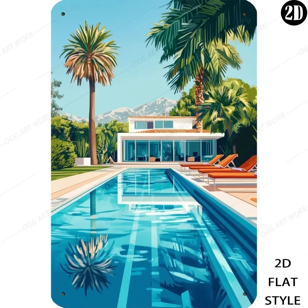 Tropical Pool Metal Wall Art, 2D Retro Iron Decor 8x12 Inch for Home Cafe
Tropical Pool Metal Wall Art, 2D Retro Iron Decor 8x12 Inch for Home Cafe
