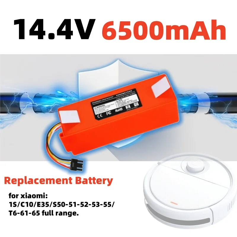Battery for Xiaomi Robot Roborock S50 S51 S55 - 6500mAh Li-ion Replacement for Robotic Vacuum Cleaner Spare Parts
Battery for Xiaomi Robot Roborock S50 S51 S55 - 6500mAh Li-ion Replacement for Robotic Vacuum Cleaner Spare Parts