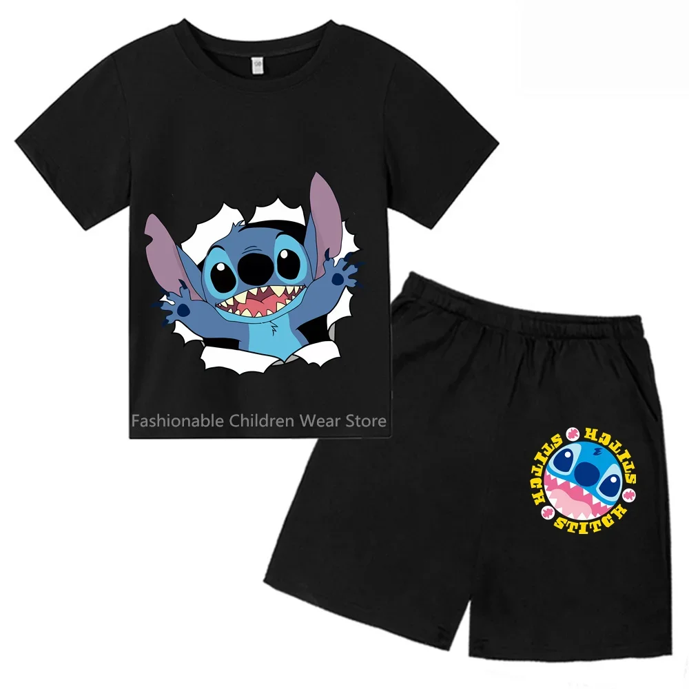 Футболка с коротким рукавом и шортами, с принтом из мультфильма «Disney Stitch», Повседневная летняя одежда для мальчиков и девочек, 2024
Футболка с коротким рукавом и шортами, с принтом из мультфильма «Disney Stitch», Повседневная летняя одежда для мальчиков и девочек, 2024