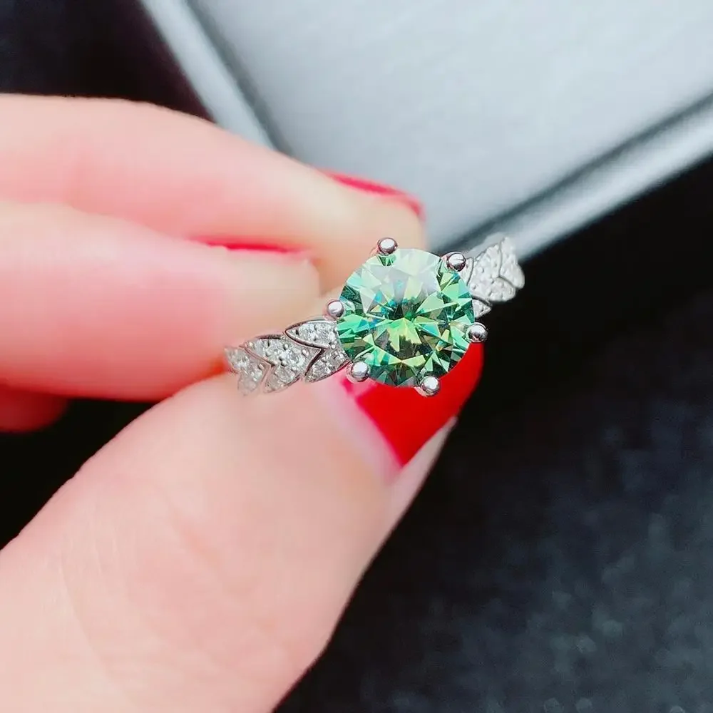 Luxury 925 Sterling Silver Round Perfect Cut Passed Diamond Test 1 CT Green VVS1 Moissanite Wheat Shaped Wedding Ring Gift
Luxury 925 Sterling Silver Round Perfect Cut Passed Diamond Test 1 CT Green VVS1 Moissanite Wheat Shaped Wedding Ring Gift