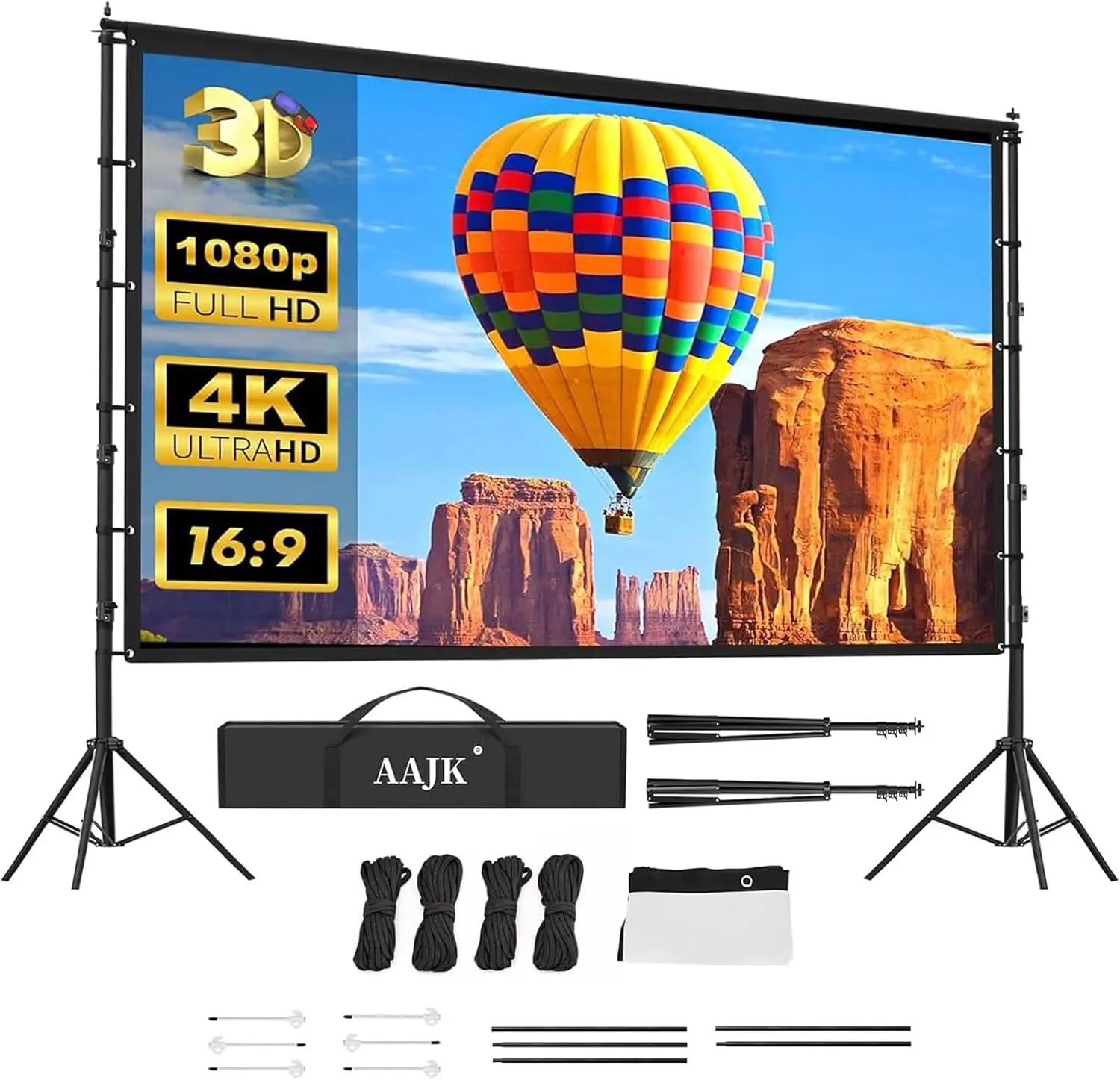 150in Outdoor Projector Screen with Stand, Portable 16:9 4K HD Indoor Outdoor Projection Screen with
150in Outdoor Projector Screen with Stand, Portable 16:9 4K HD Indoor Outdoor Projection Screen with