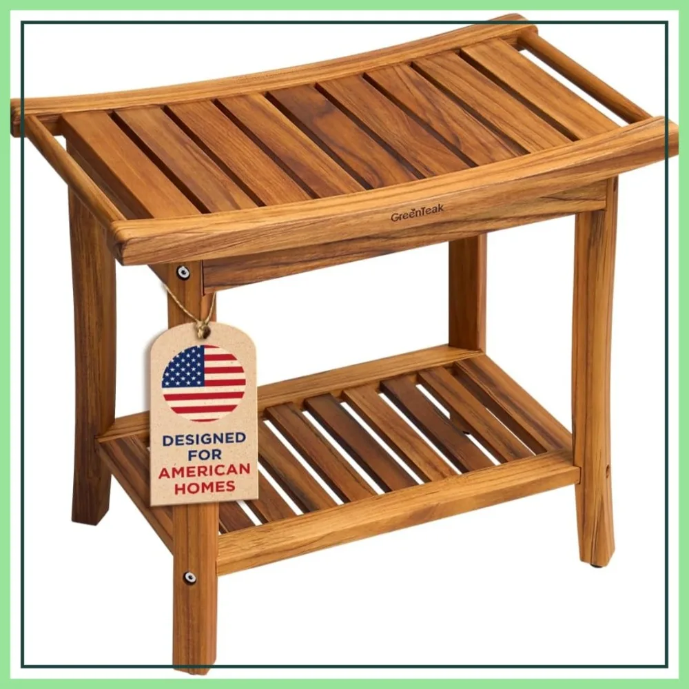 Premium 22" Teak Shower Bench with Shelf, Waterproof, Non-Slip, 300 lbs Capacity
Premium 22" Teak Shower Bench with Shelf, Waterproof, Non-Slip, 300 lbs Capacity