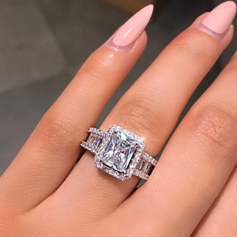 European American High-end Premium Zircon Ring - Engagement Wedding Ceremony Style Jewelry for Women's Evening Party
European American High-end Premium Zircon Ring - Engagement Wedding Ceremony Style Jewelry for Women's Evening Party
