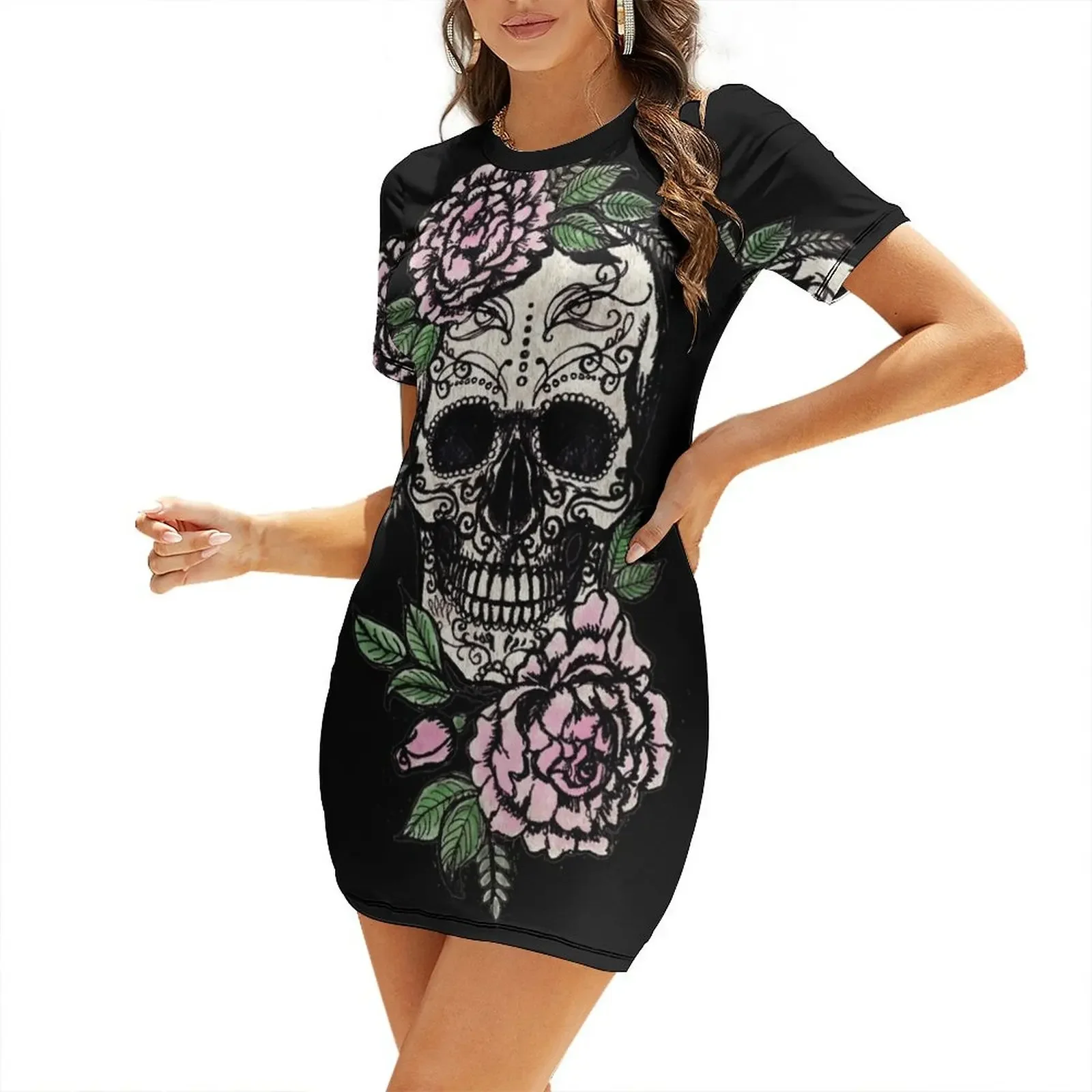Sugar Skull & Roses Short-Sleeved Dress elegant party dresses for women 2026 birthday dress for women
Sugar Skull & Roses Short-Sleeved Dress elegant party dresses for women 2026 birthday dress for women