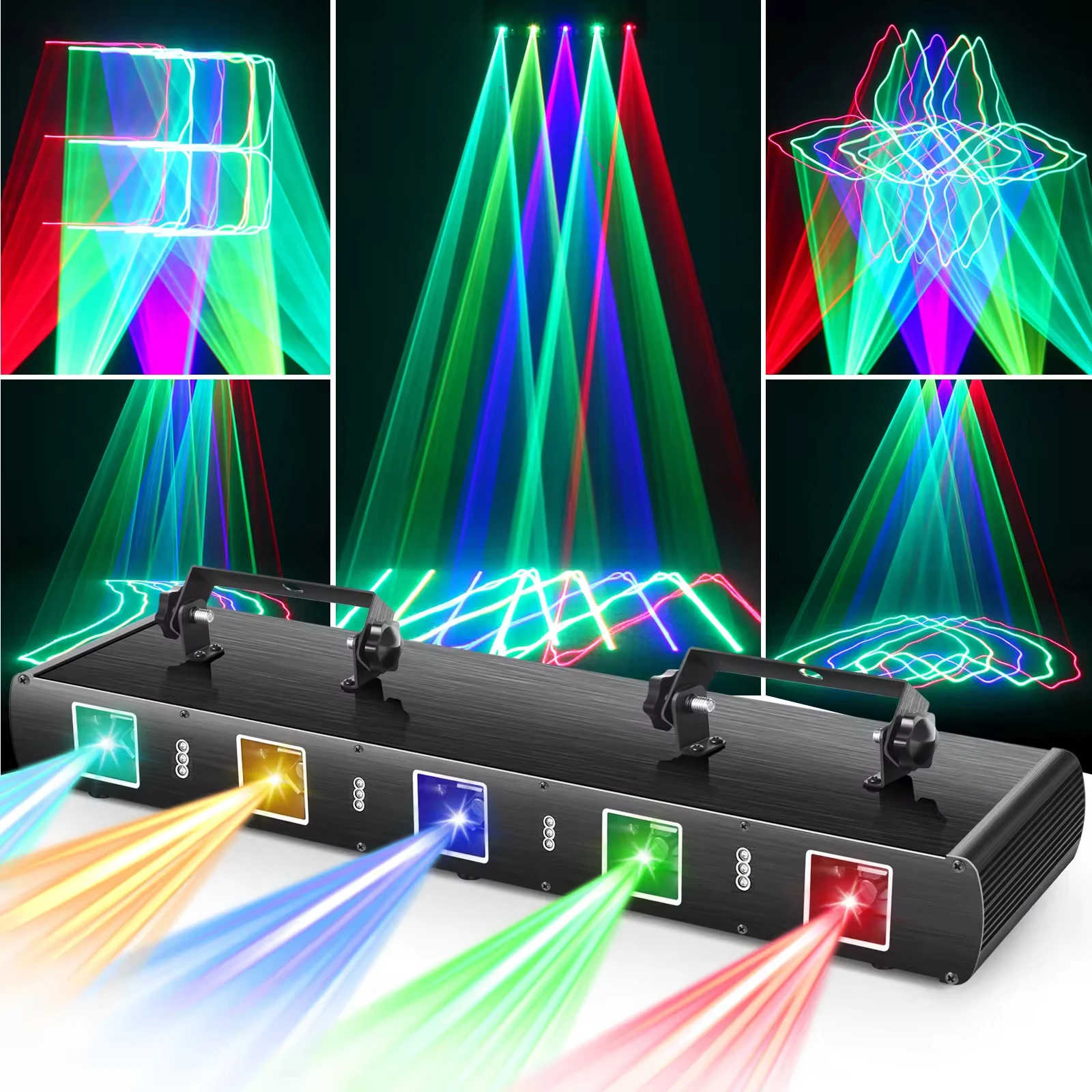 Hot sell DJ Laser Light 5 Beam Effect Sound Activated Party Lights RGBYC LED Music Lighting DMX Control for Disco Dance Party Ba
Hot sell DJ Laser Light 5 Beam Effect Sound Activated Party Lights RGBYC LED Music Lighting DMX Control for Disco Dance Party Ba