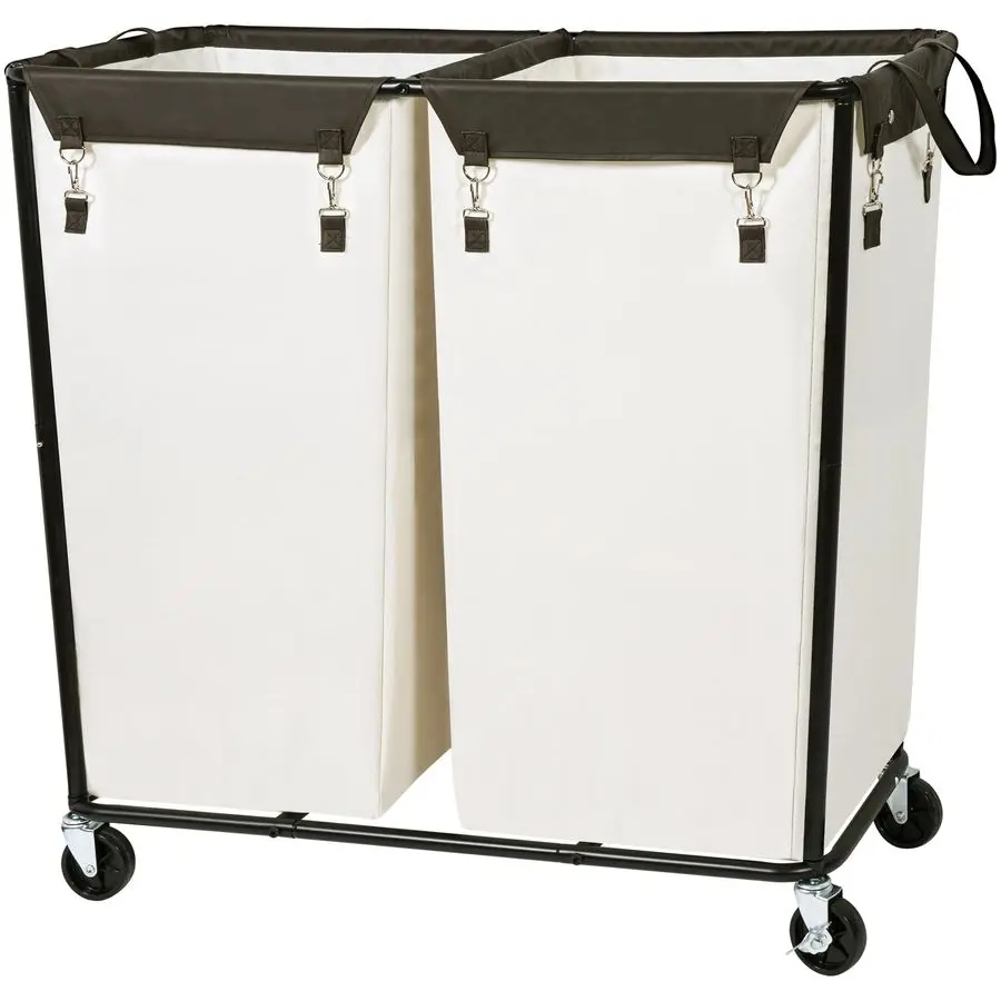 280L Rolling Industrial Laundry Hamper with Wheels, 2Compartment Extra Large Laundry Sorter, Heavy Duty Dirty Clothes Basket Car
280L Rolling Industrial Laundry Hamper with Wheels, 2Compartment Extra Large Laundry Sorter, Heavy Duty Dirty Clothes Basket Car