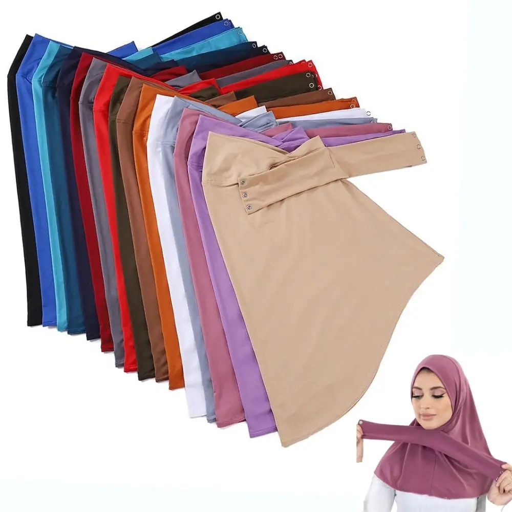 Snap Fastener Ramadan Hijab Soft Breathable Triangle Hair Scarf Solid Color Elastic Arabic Turban Ladies Hair Cover
Snap Fastener Ramadan Hijab Soft Breathable Triangle Hair Scarf Solid Color Elastic Arabic Turban Ladies Hair Cover